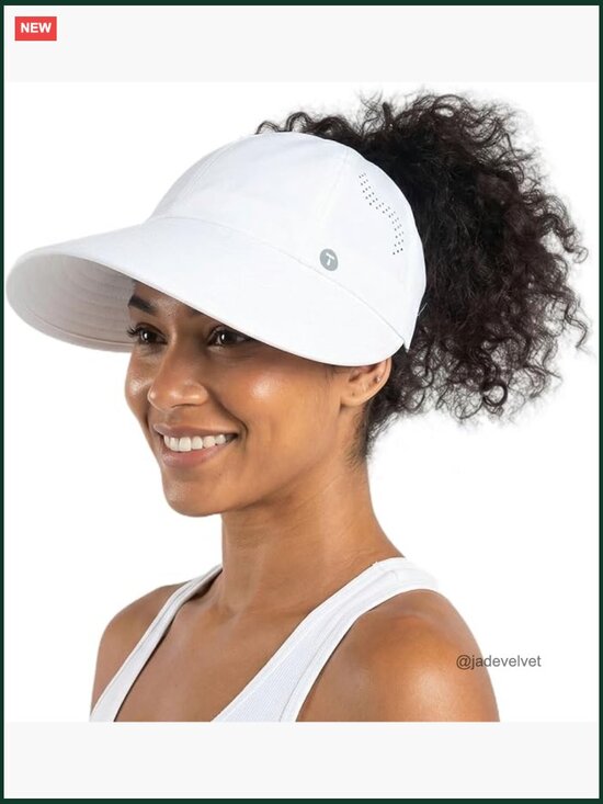 Cooling Wide Brim Sun Hat for Women with Ponytail Hole UPF 50+ Packable Golf